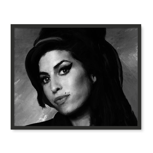 Amy Portrait - B&W Framed Photo Tile