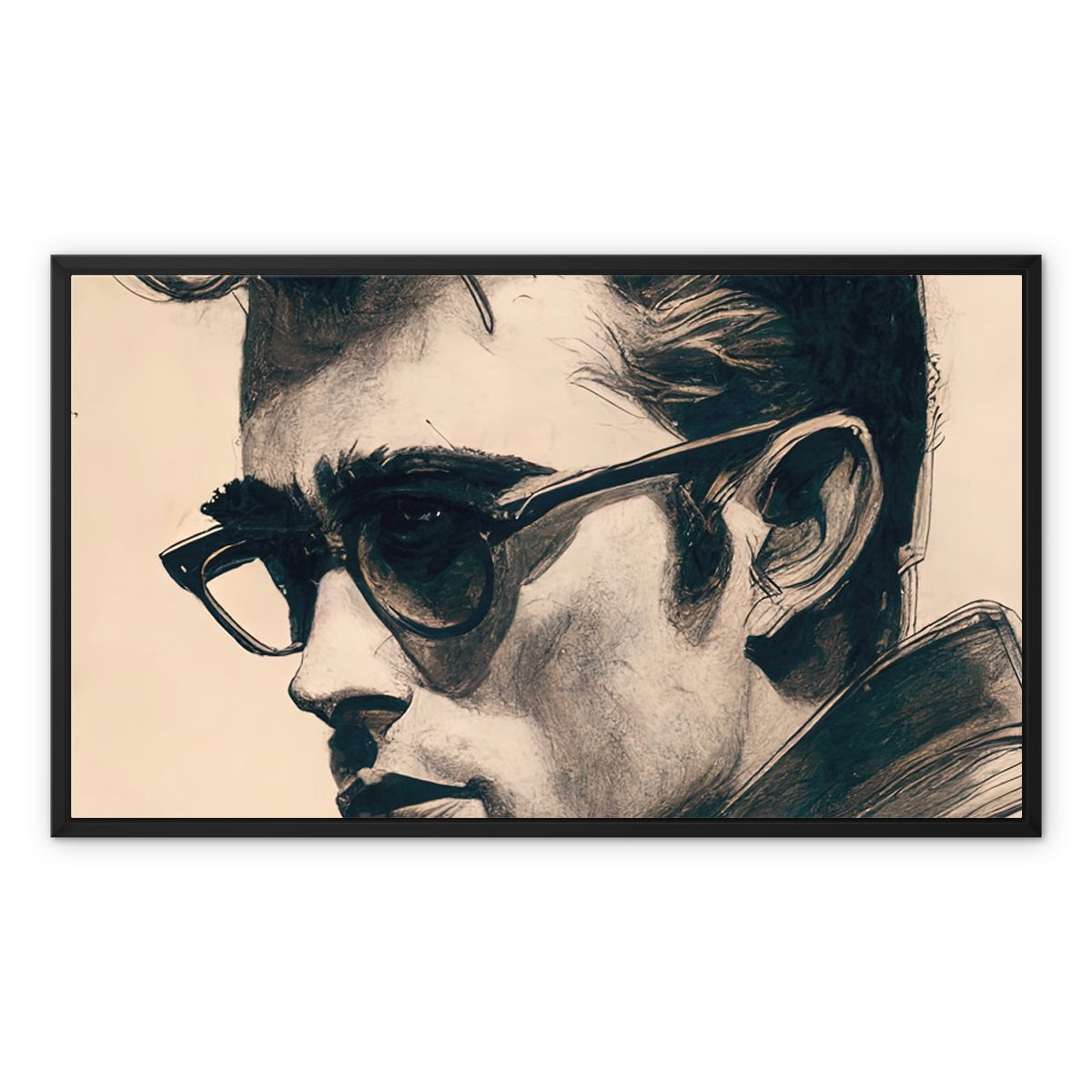 James Dean (Sketch Portrait) Framed Canvas