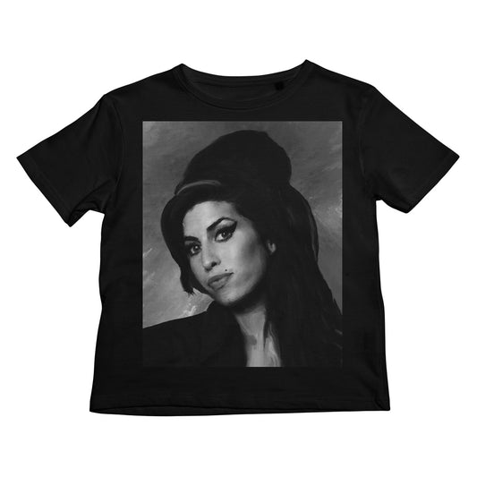 Amy Portrait - B&W Kids T-Shirt