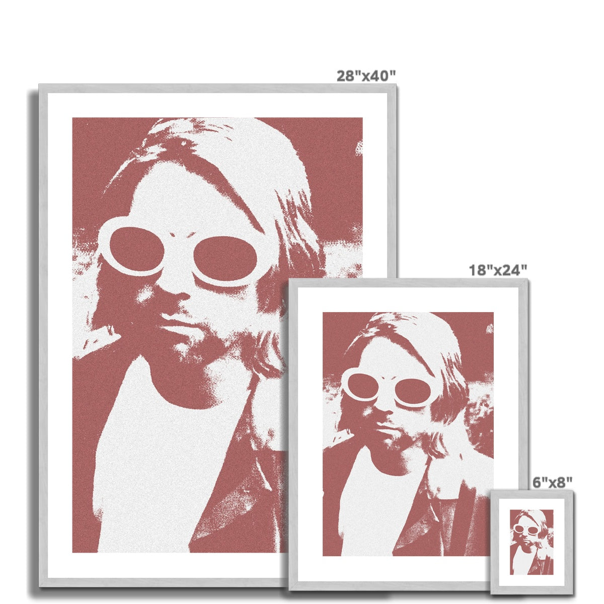Kurt Cobain Print Antique Framed & Mounted Print