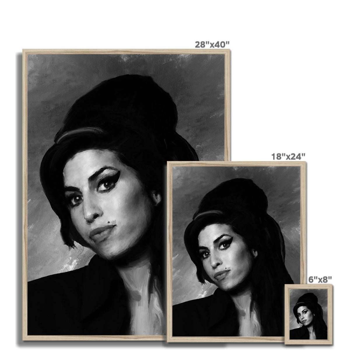 Amy Portrait - B&W Framed Print