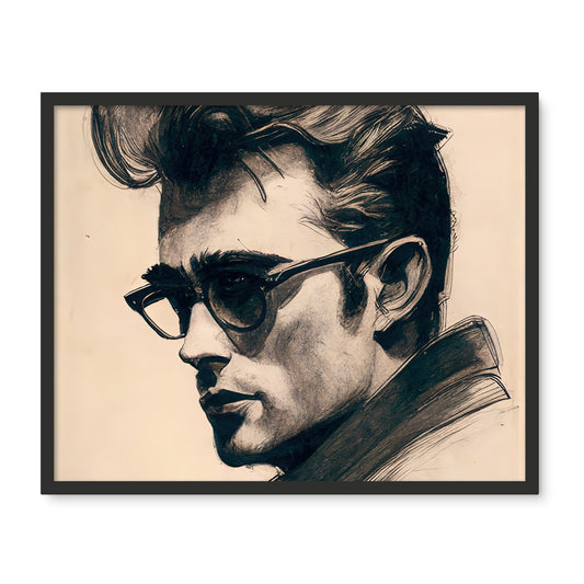 James Dean (Sketch Portrait) Framed Photo Tile