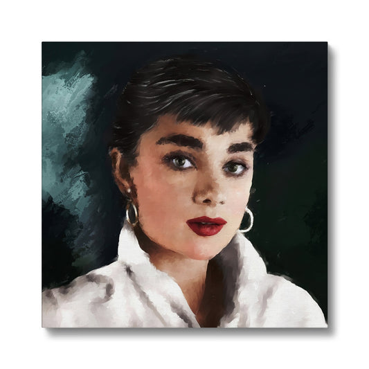 Audrey Hepburn Painted Portrait Eco Canvas