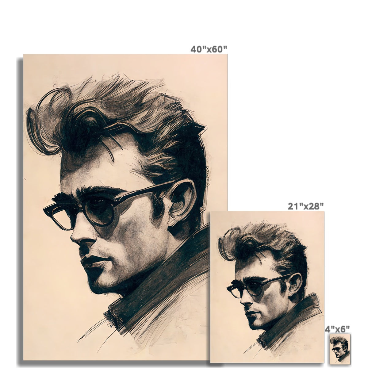 James Dean (Sketch Portrait) Wall Art Poster