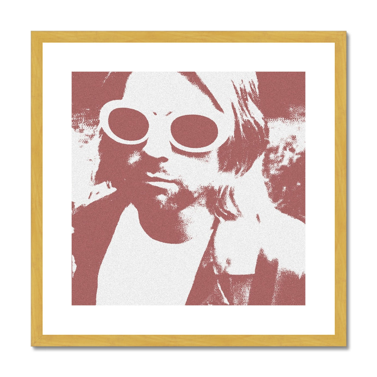 Kurt Cobain Print Antique Framed & Mounted Print