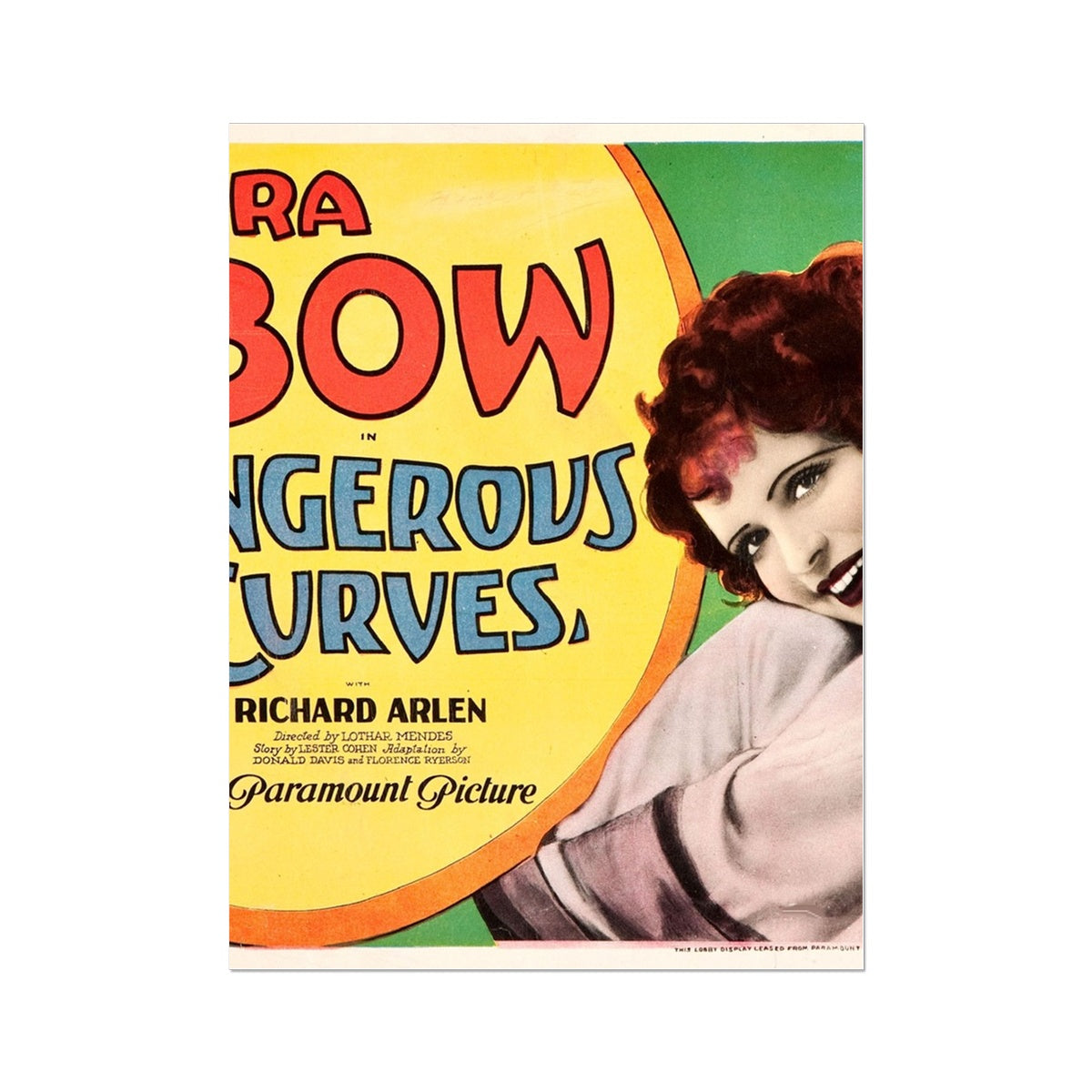 Clara Bow - Dangerous Curves Movie Poster Wall Art Poster
