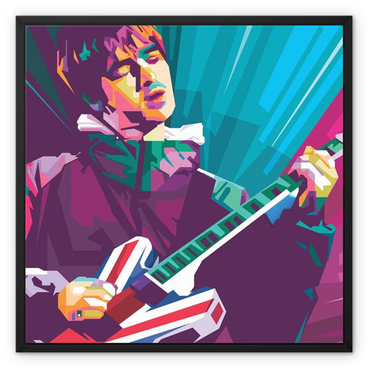 Noel Gallagher Pop Art - WPAP Framed Canvas