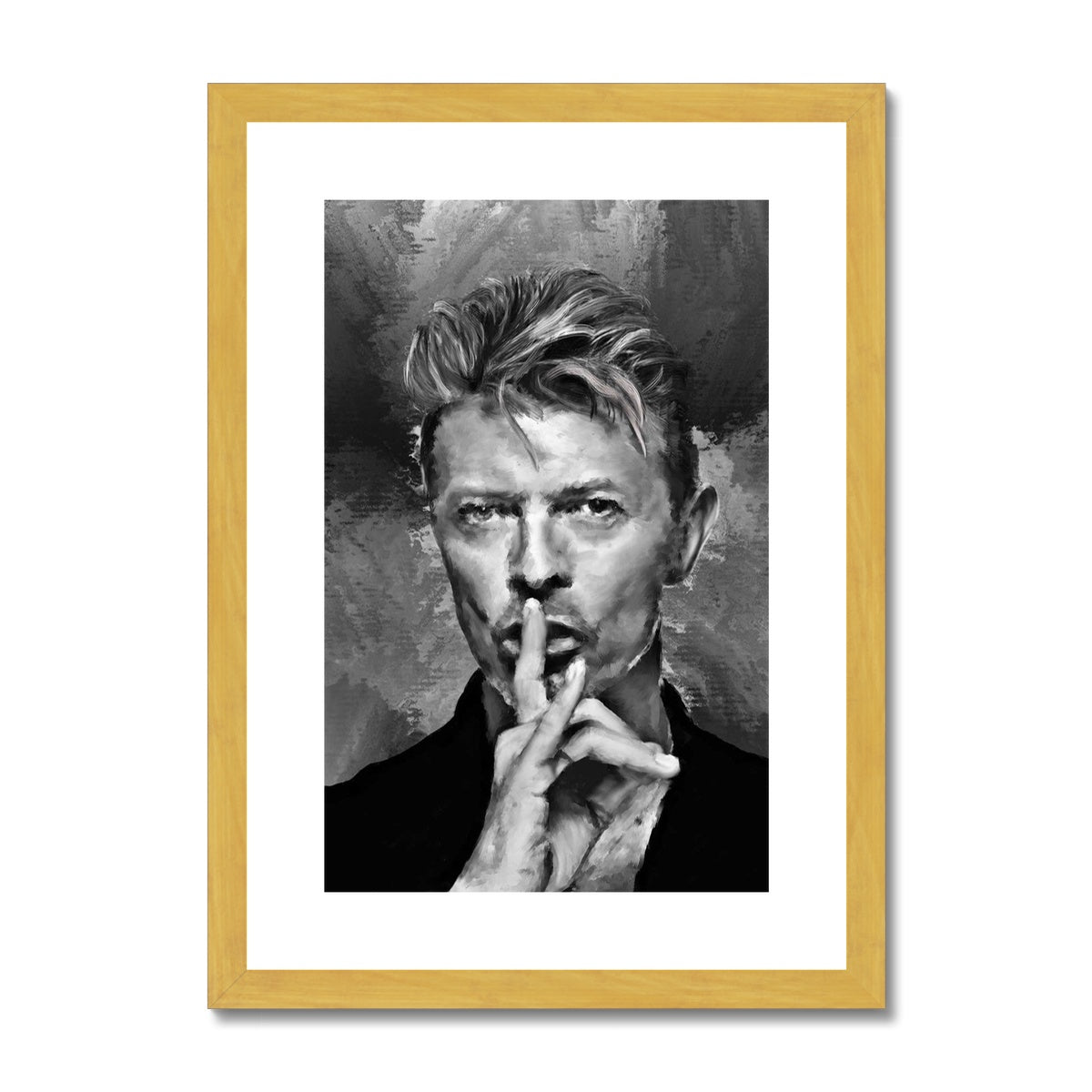 Bowie 'Shhh!' Painting Antique Framed & Mounted Print