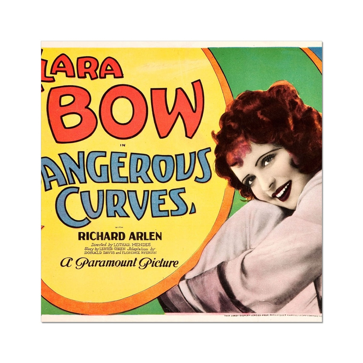 Clara Bow - Dangerous Curves Movie Poster Wall Art Poster