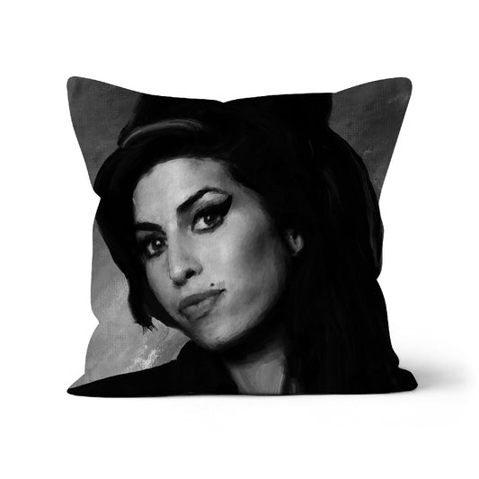 Amy Portrait - B&W Cushion