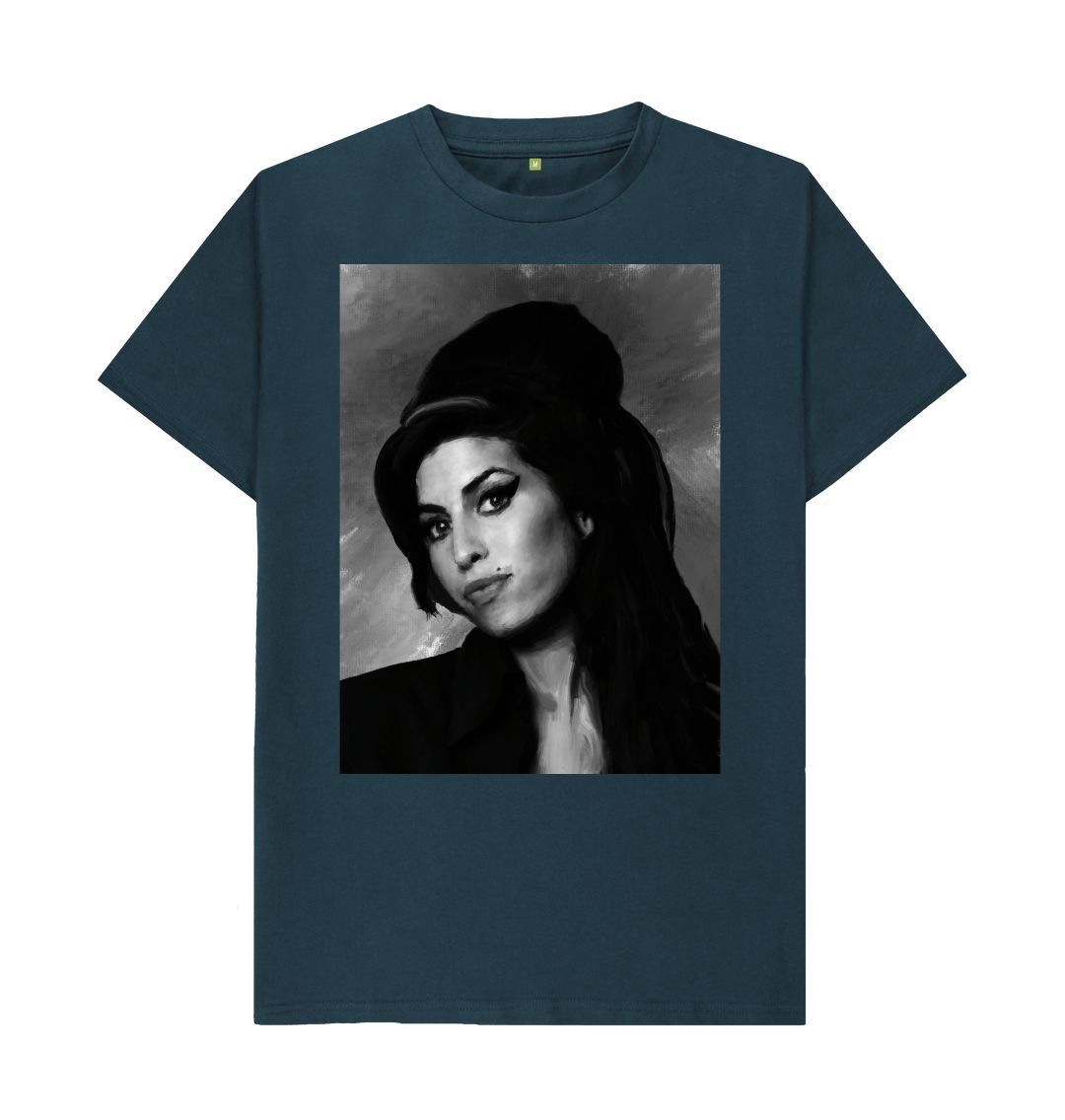 Denim Blue Black & White 'Amy' T-Shirt